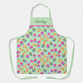 Ihr Name, grün, niedliche Kuchen, Vintag Schürze (Vorderseite)