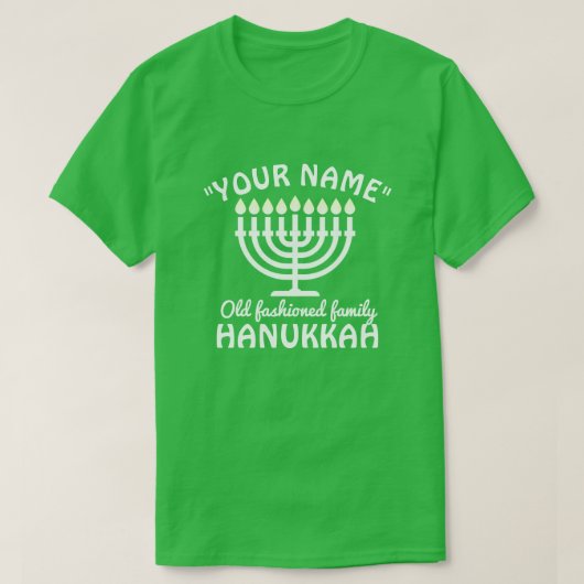 IHR NAME Gute alte Mode Familie HANUKKAH T-Shirt (Design vorne)
