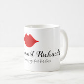 Ihr Name handgeschrieben + rote Lippen + benutzerd Kaffeetasse (VorderseiteRechts)