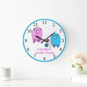 Ihr Name, Handwerksraum, mit niedlichen, flauschig Große Wanduhr (Zuhause)