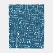 Ihr Name & Herz Ozeanblau romantisch Fleecedecke (Vorderseite)