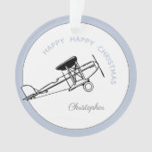 Ihr Name hier Boy Airplane Weihnachtsschmuck Ornament (Vorderseite)