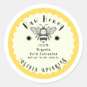 Ihr Name hier Custom Editable Minimal Honey Jar Runder Aufkleber (Vorderseite)