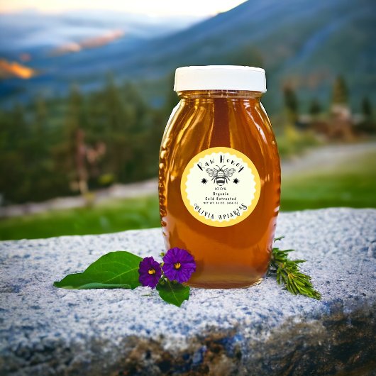 Ihr Name hier Custom Editable Minimal Honey Jar Runder Aufkleber