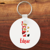 Ihr Name hier! Custom Letter E Teddy Bear Santas Schlüsselanhänger (Vorderseite)