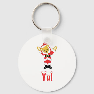 Ihr Name hier! Custom Letter Y Teddy Bear Santas Schlüsselanhänger