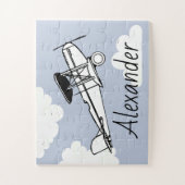 Ihr Name hier Flugzeug Wolken Puzzle (Vertikal)