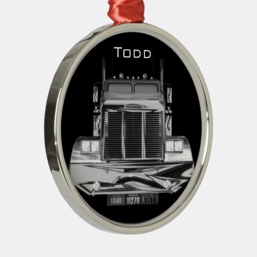 IHR NAME HIER - kundenspezifischer Rückspiegel-LKW Silbernes Ornament (Rechts)