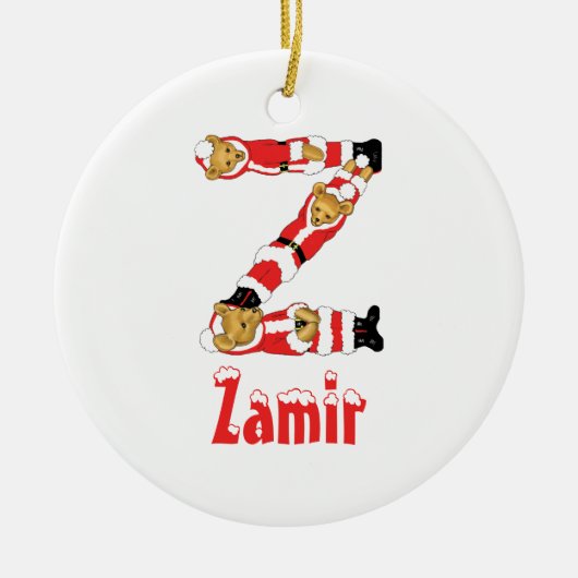 Ihr Name hier! Kundenspezifischer Teddybär Sankt Keramikornament (Vorne)