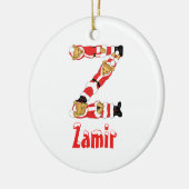 Ihr Name hier! Kundenspezifischer Teddybär Sankt Keramikornament (Links)