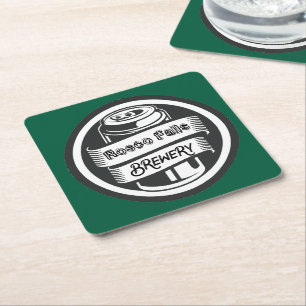 Ihr Name hier Logo Brauerei Thema Rechteckiger Pappuntersetzer