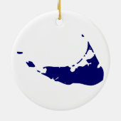Ihr Name HIER Nantucket Keramik Ornament (Hinten)