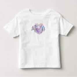 Ihr Name hier Niedlich Pastel Rainbow Heart Diamon Kleinkind T-shirt