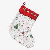 IHR NAME HIER - Niedliches Weihnachtsschaf Großer Weihnachtsstrumpf (Vorderansicht (hängend))