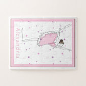 Ihr Name hier Pink Ballerina Polka Dot Puzzle (Horizontal)