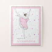 Ihr Name hier Pink Ballerina Polka Dot Puzzle (Vertikal)