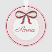 Ihr Name hier Red Ballerina Weihnachtsmann Ornament (Rückseite)