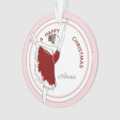 Ihr Name hier Red Ballerina Weihnachtsmann Ornament (Vorderseite)
