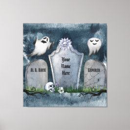 Ihr Name hier Spooky, gruseliges Halloween Leinwanddruck