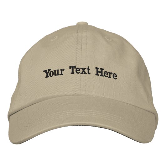 Ihr Name hier Text Benutzerdefiniert Weiße Farbe Bestickte Baseballkappe (Vorderseite)