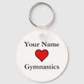 (Ihr Name) Hört Gymnastik Schlüsselanhänger (Vorderseite)