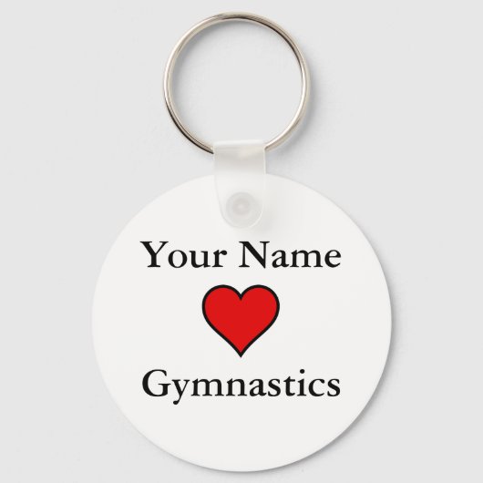(Ihr Name) Hört Gymnastik Schlüsselanhänger (Vorderseite)