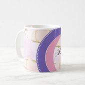 Ihr Name, hübsch rosa lila, gemischte Medien abstr Kaffeetasse (Vorderseite Links)