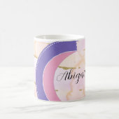 Ihr Name, hübsch rosa lila, gemischte Medien abstr Kaffeetasse (Mittel)