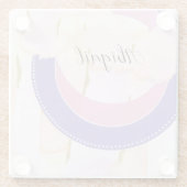 Ihr Name, hübsch rosa Wasserfarbe abstrakt, Glasuntersetzer (Rückseite)