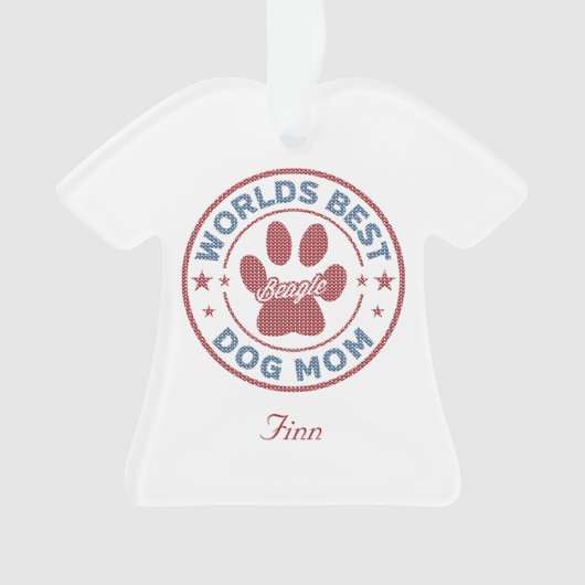 Ihr Name Hund Mama Beagle Ugly Sweater Ornament (Vorderseite)