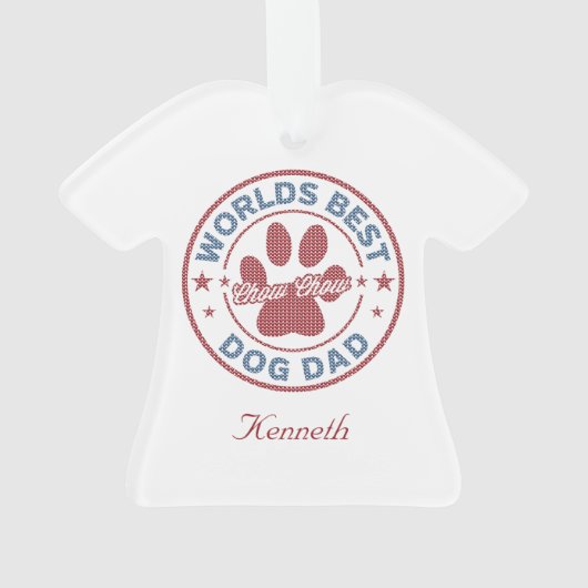 Ihr Name Hund Vater Chow Chow hässlich Sweater Ornament (Rückseite)