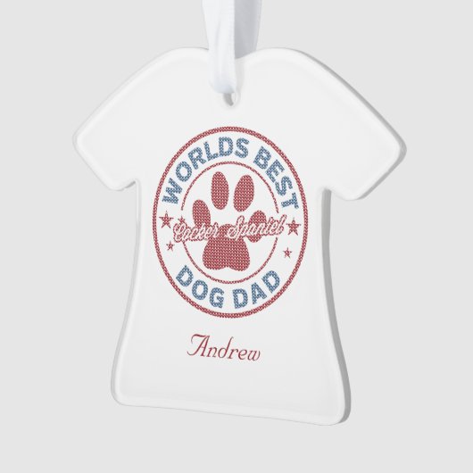 Ihr Name Hund Vater Cocker Spaniel Ugly Sweater Ornament (Vorderseite)