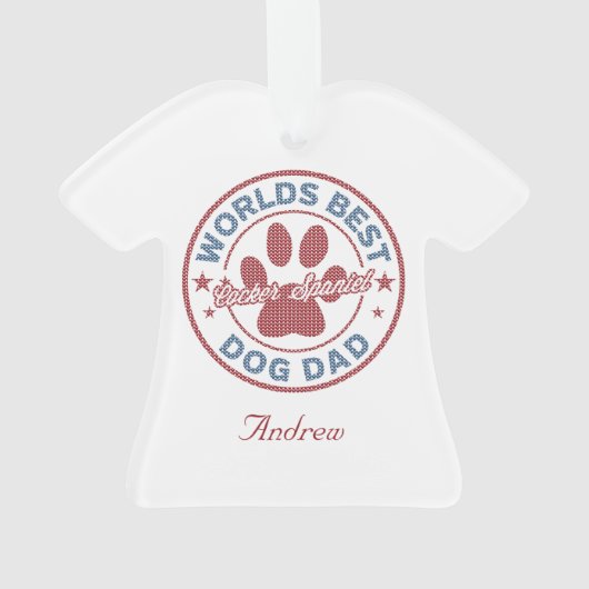 Ihr Name Hund Vater Cocker Spaniel Ugly Sweater Ornament (Rückseite)