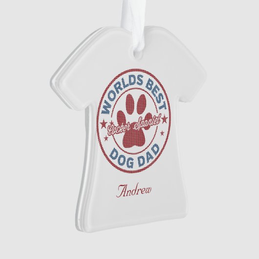 Ihr Name Hund Vater Cocker Spaniel Ugly Sweater Ornament (Vorderseite)