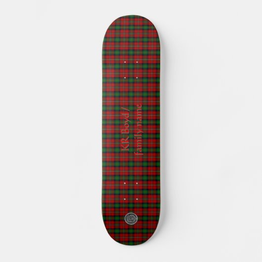 Ihr Name / Ihre Initialen auf Boyd Clan Family Tar Skateboard (Vorderseite)