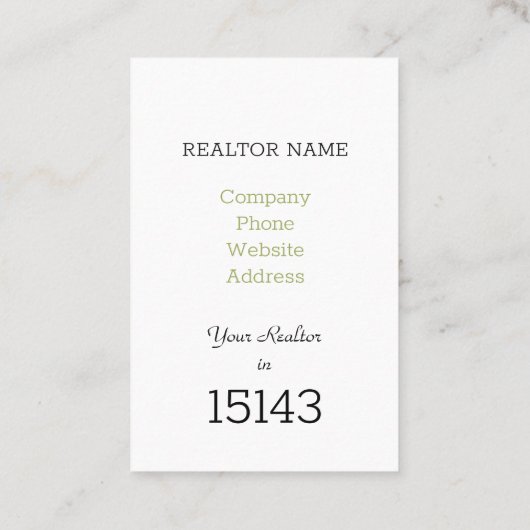 Ihr Name im Zip-Code-Marketing Visitenkarte (Rückseite)