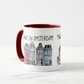 Ihr Name in Amsterdam Wasserfront Damrak Gebäude Tasse (Vorderseite Links)