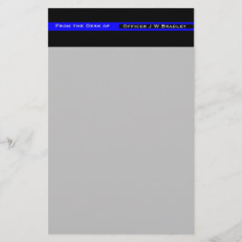 Ihr Name in der Thin Blue Line Polizeiunterstützun Briefpapier