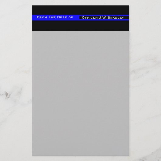 Ihr Name in der Thin Blue Line Polizeiunterstützun Briefpapier (Vorderseite)