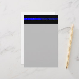 Ihr Name in der Thin Blue Line Polizeiunterstützun Briefpapier