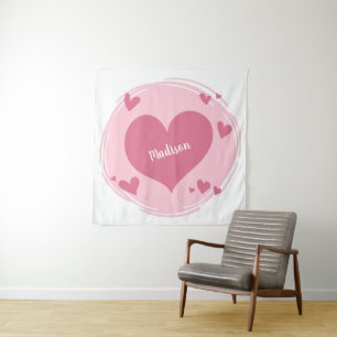 Ihr Name in einem benutzerdefinierten Heart-Band Wandteppich