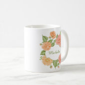 Ihr Name in einem Blumen-Rahmen Kaffeetasse (VorderseiteRechts)