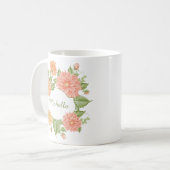 Ihr Name in einem Blumen-Rahmen Kaffeetasse (Vorderseite Links)