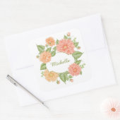 Ihr Name in einer Blume Rahmen Aufkleber (Umschlag)