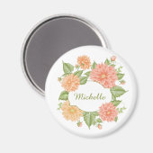 Ihr Name in einer Blume Rahmen Magnete Magnet (Vorderseite/Rückseite)
