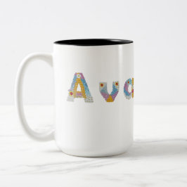 Ihr Name in künstlerischen Blumenbriefen / Ava Two Zweifarbige Tasse