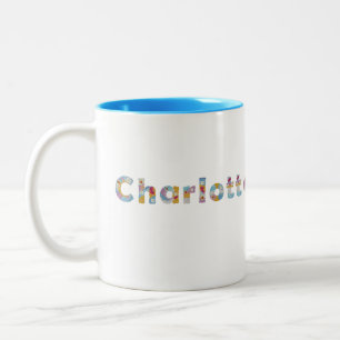 Ihr Name in künstlerischen Blumenbriefen / Charlot Zweifarbige Tasse