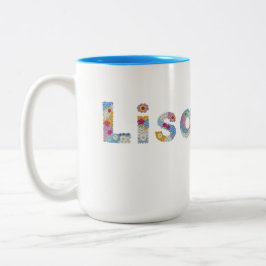 Ihr Name in künstlerischen Blumenbriefen / Lisa Tw Zweifarbige Tasse