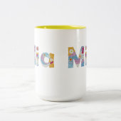 Ihr Name in künstlerischen Blumenbriefen / Mia Zweifarbige Tasse (Mittel)