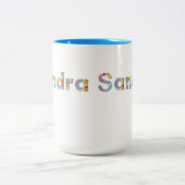 Ihr Name in künstlerischen Blumenbriefen / Sandra Zweifarbige Tasse (Mittel)